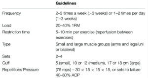 Blood flow restriction protacols